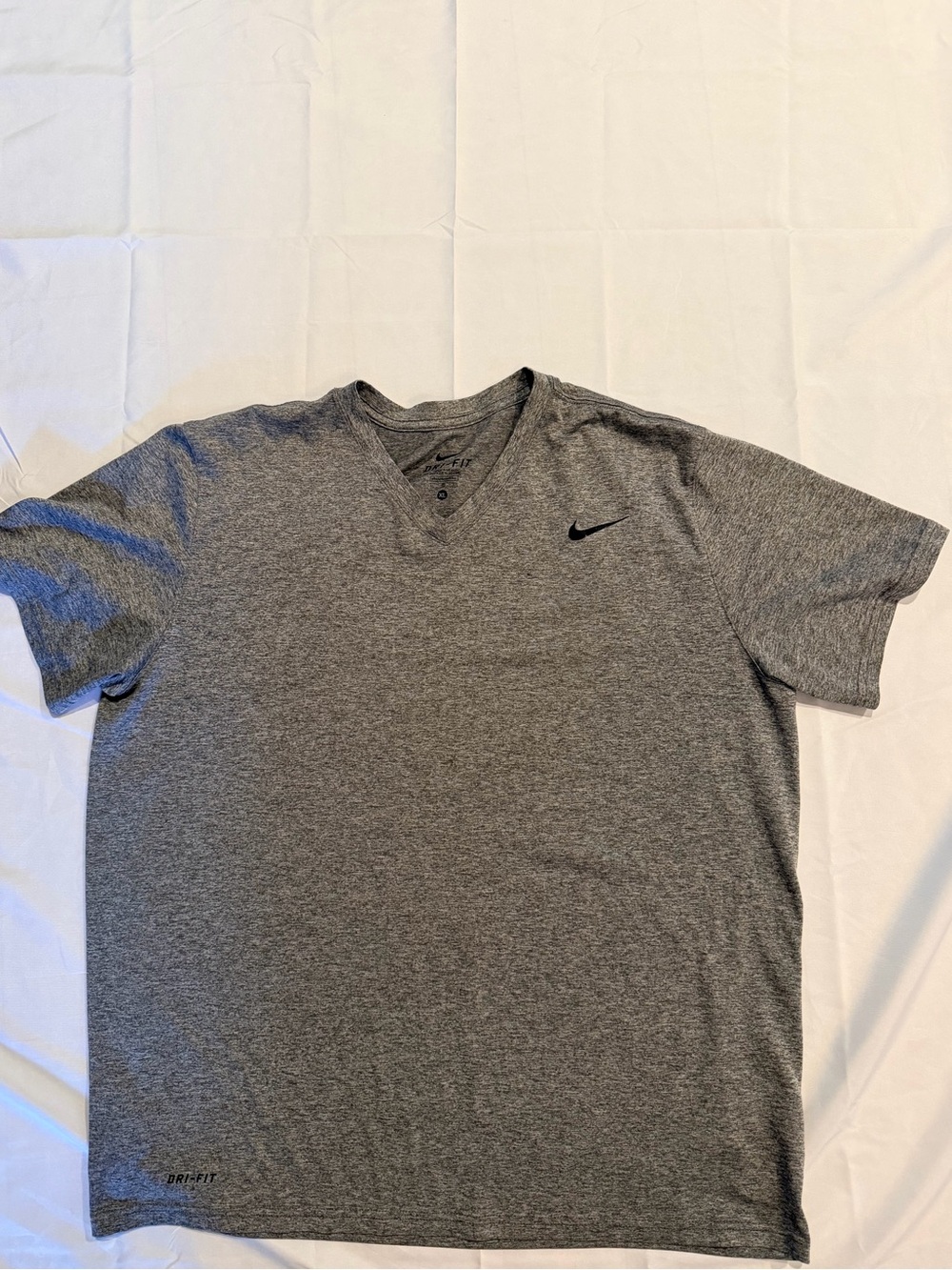 Nike Gray Heather Dri-FIT V-Neck Performance Tee